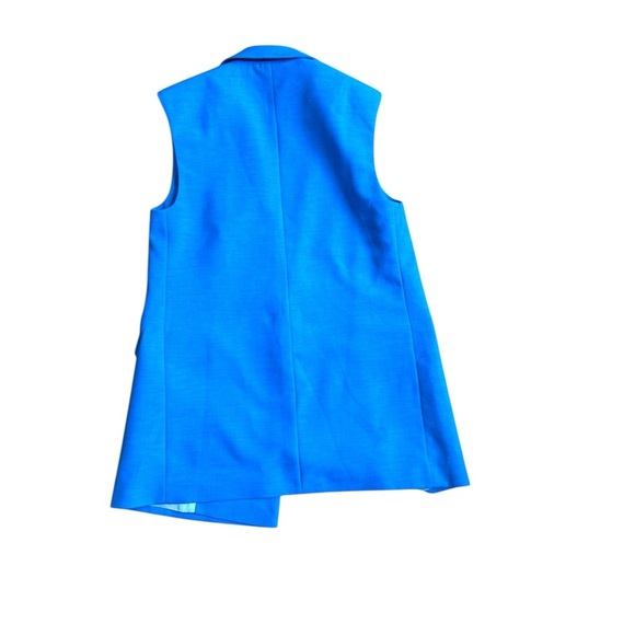 TOPSHOP Double Breasted Vest Bright Blue Size 6 Professional Business Casual - Picture 8 of 9